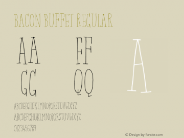 Bacon Buffet Regular Version 1.000 Font Sample