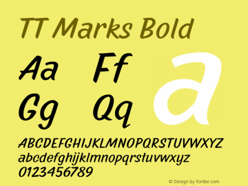 TT Marks Bold Version 1.000 Font Sample
