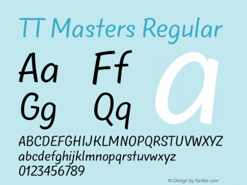 TT Masters Regular Version 1.000 Font Sample