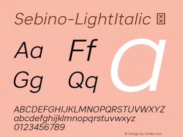 Sebino-LightItalic ☞ Version 1.000;com.myfonts.easy.nine-font.sebino.light-italic.wfkit2.version.4GuP Font Sample