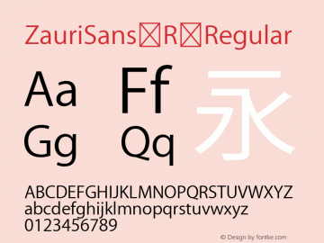 ZauriSans R Regular Version 6.003 December 10, 2016 Font Sample