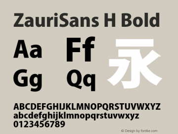 ZauriSans H Bold Version 6.003 December 10, 2016 Font Sample