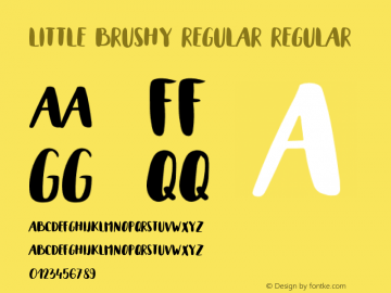 Little Brushy Regular Regular Version 1.0 Font Sample