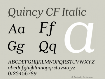 Quincy CF Italic Version 2.007;PS 002.007;hotconv 1.0.70;makeotf.lib2.5.58329 Font Sample