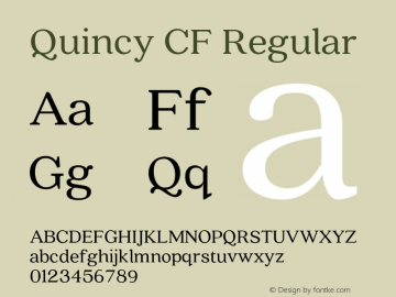 Quincy CF Regular Version 2.006;PS 002.006;hotconv 1.0.70;makeotf.lib2.5.58329 Font Sample