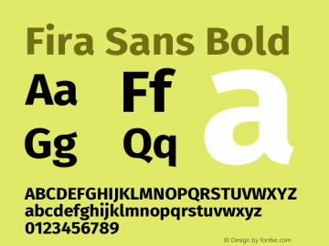Fira Sans Bold Version 4.104 Font Sample