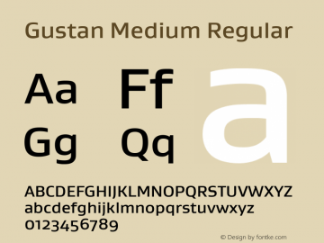 Gustan Medium Regular 1.001; ttfautohint (v0.92) -l 6 -r 50 -G 0 -x 0 -w 