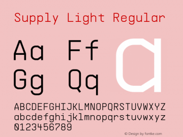 Supply Light Regular Version 1.000;PS 001.000;hotconv 1.0.88;makeotf.lib2.5.64775图片样张
