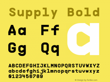 Supply Bold Version 1.000;PS 001.000;hotconv 1.0.88;makeotf.lib2.5.64775图片样张