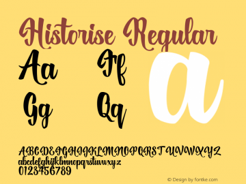 Historise Regular Version 1.000 Font Sample