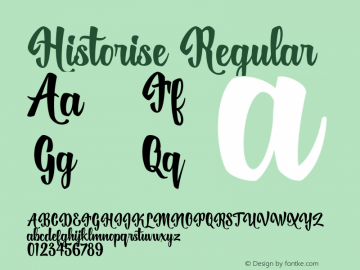 Historise Regular Version 1.000 Font Sample