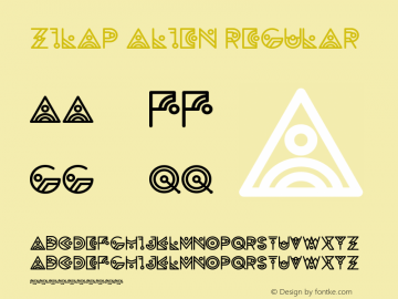 Zilap Alien Regular Version 1.00 December 11, 2016, initial release Font Sample