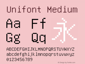 Unifont Medium Version 9.0.05 Font Sample