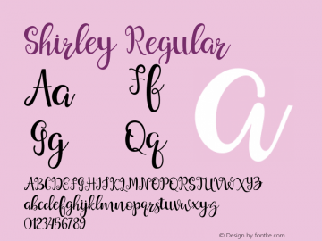 Shirley Regular Version 1.000 Font Sample