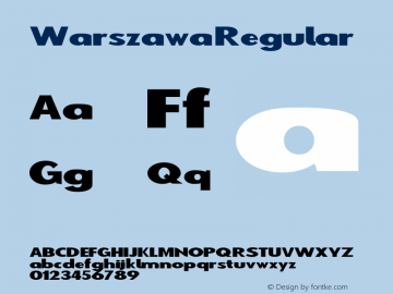 Warszawa Regular Version 1 Font Sample
