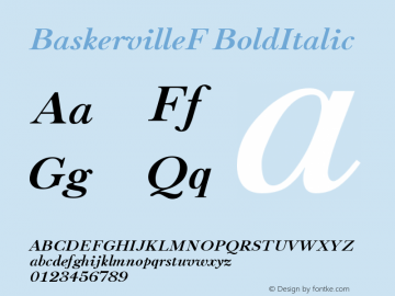 BaskervilleF BoldItalic Version 1.001图片样张