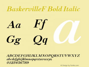 BaskervilleF Bold Italic Version 1.001图片样张