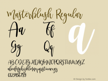 Masterblush Regular Version 1.000 Font Sample