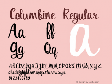 Columbine Regular Version 1.0 Font Sample