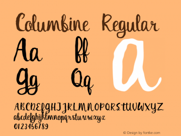 Columbine Regular Unknown Font Sample
