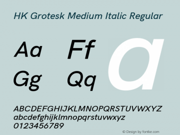 HK Grotesk Medium Italic Regular Version 1.000图片样张