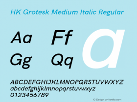 HK Grotesk Medium Italic Regular Version 1.000;PS 001.000;hotconv 1.0.88;makeotf.lib2.5.64775图片样张