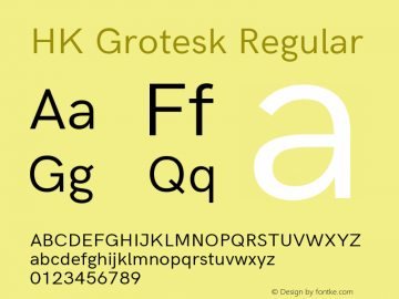 HK Grotesk Regular Version 1.045图片样张