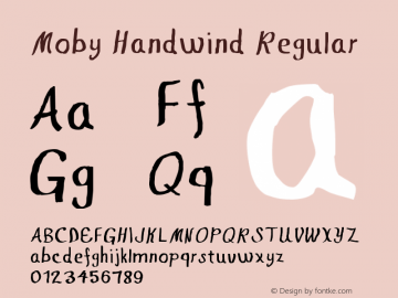 Moby Handwind Regular Moby v5.04 Font Sample