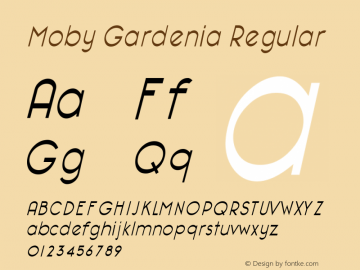 Moby Gardenia Regular Moby v5.07 Font Sample