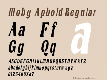 Moby Apbold Regular Moby v5.06 Font Sample