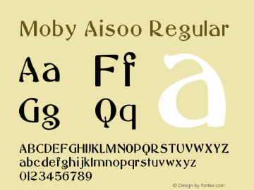 Moby Aisoo Regular Moby v5.04 Font Sample