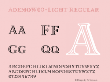 AdemoW00-Light Regular Version 1.101 Font Sample