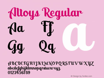 Altoys Regular 1.000 Font Sample