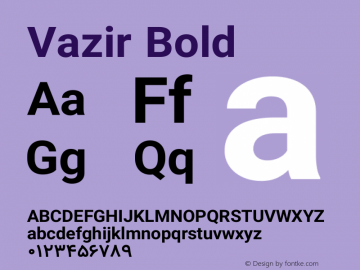 Vazir Bold Version 6.3.3 Font Sample