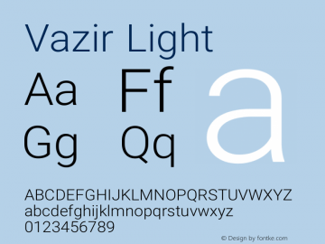 Vazir Light Version 6.3.3 Font Sample