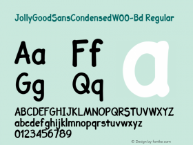 JollyGoodSansCondensedW00-Bd Regular Version 1.00 Font Sample