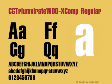 CGTriumvirateW00-XComp Regular Version 1.00 Font Sample