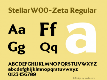 StellarW00-Zeta Regular Version 1.00 Font Sample