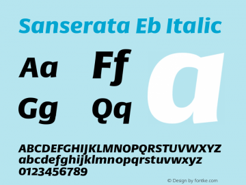 Sanserata Eb Italic Version 1.002图片样张