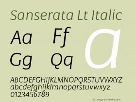 Sanserata Lt Italic Version 1.002图片样张