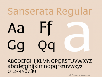 Sanserata Regular Version 1.002 Font Sample