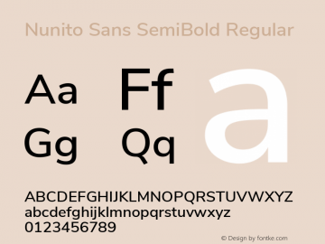Nunito Sans SemiBold Regular Version 2.000; ttfautohint (v1.4.1) Font Sample