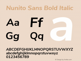 Nunito Sans Bold Italic Version 2.000; ttfautohint (v1.4.1) Font Sample