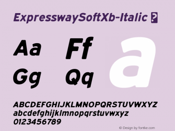 ExpresswaySoftXb-Italic ☞ Version 1.000;com.myfonts.easy.typodermic.expressway-soft.extrabold-italic.wfkit2.version.4GDF Font Sample