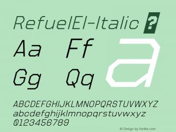 RefuelEl-Italic ☞ Version 1.000;com.myfonts.easy.typodermic.refuel.exralight-italic.wfkit2.version.4GCB图片样张