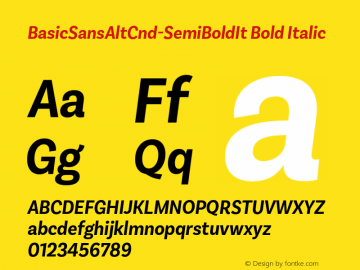 BasicSansAltCnd-SemiBoldIt Bold Italic Version 2.000;PS 002.000;hotconv 1.0.88;makeotf.lib2.5.64775;com.myfonts.easy.latinotype.basic-sans-cnd.alt-semi-bold-it.wfkit2.version.4Gzi图片样张