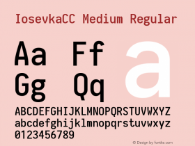 IosevkaCC Medium Regular 1.10.0 Font Sample