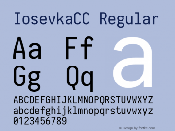 IosevkaCC Regular 1.10.0 Font Sample