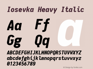 Iosevka Heavy Italic 1.10.0图片样张