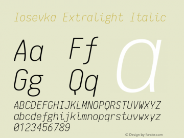 Iosevka Extralight Italic 1.10.0图片样张